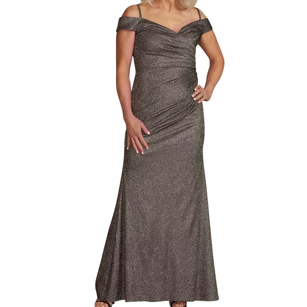 Oleg Cassini Metallic Gown Womens sz 16 sparkle wedding mother Bride Groom